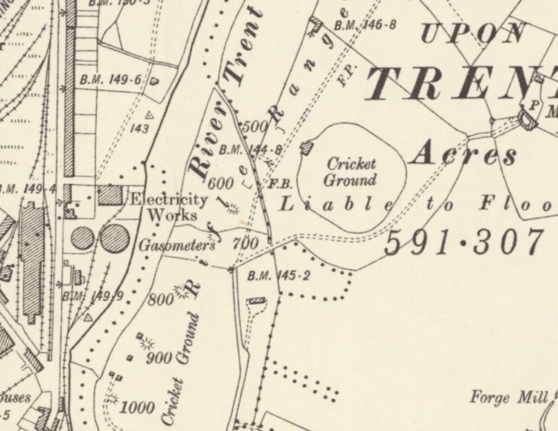 Burton on Trent - Cricket Ground : Map credit National Library of Scotland